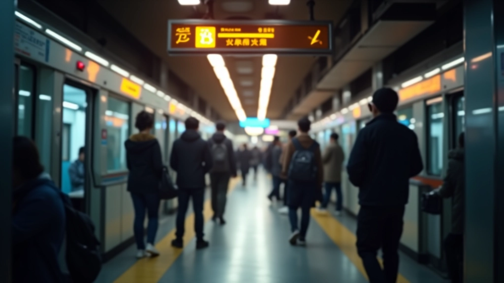 MTR station platform with morning commuters waiting for train