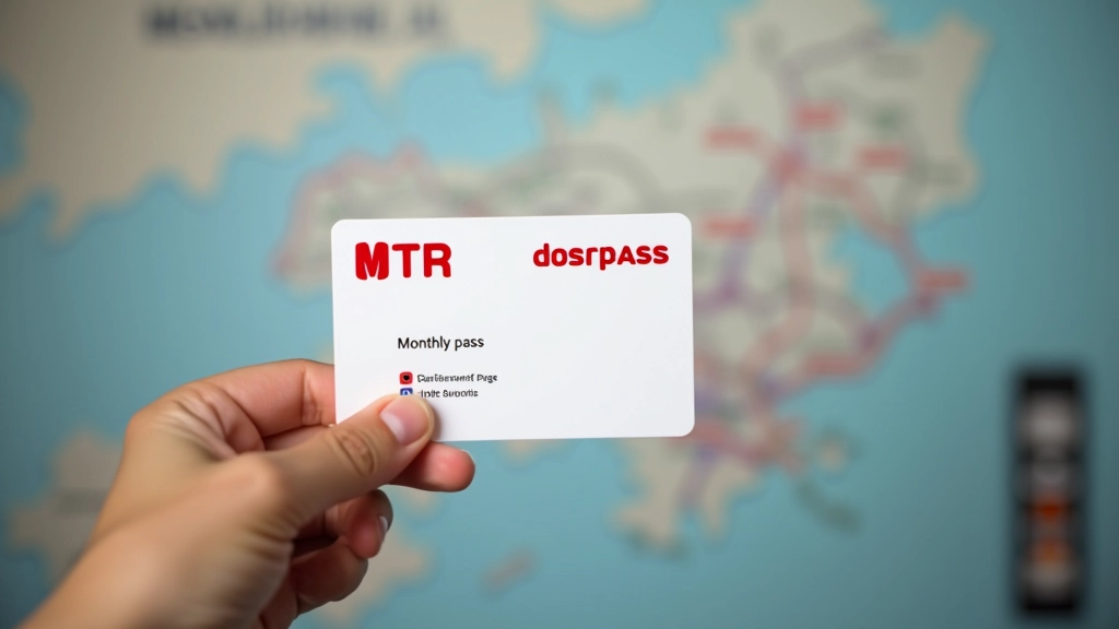 MTR Monthly Pass card displayed with transportation network map in background