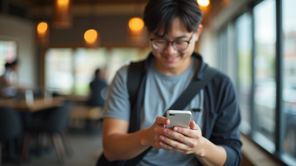 Person checking smartphone with Uber and Grab apps open side by side showing different prices for same route