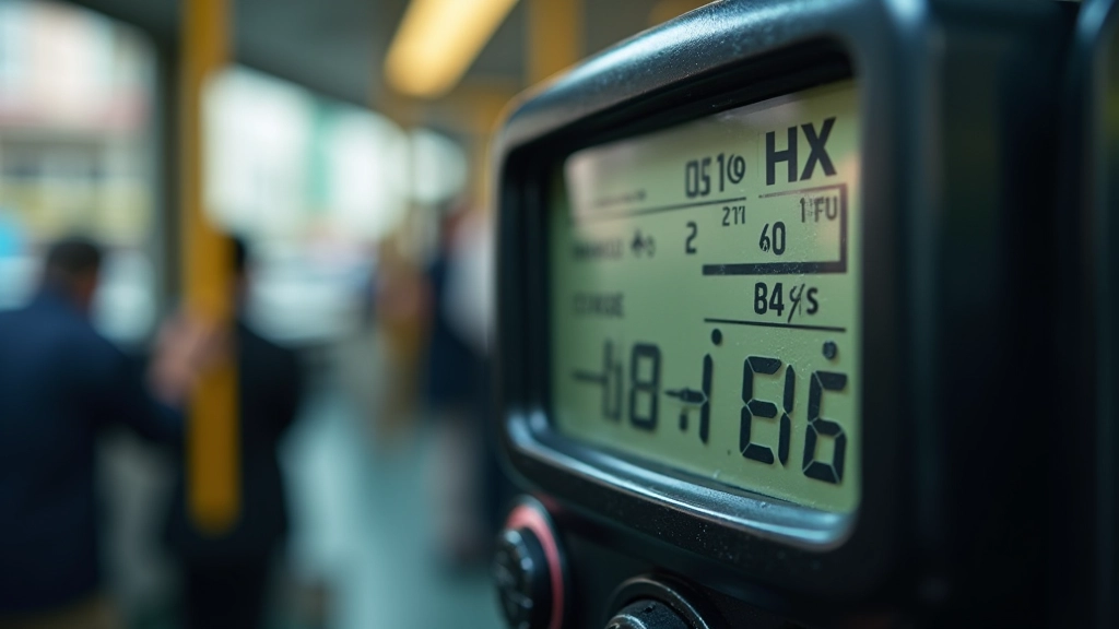 Taxi fare meter display showing charges in Hong Kong currency with trip details
